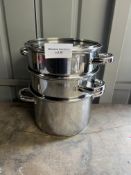 KitchenCraft KCCVSTEAM16 3 Tier Food Steamer Pan/Stock Pot. RRP £39.99 - GRADE U