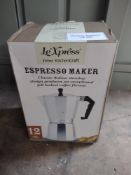 KitchenCraft Le'Xpress 12-Cup Stove Top Espresso Maker, 700 ml. RRP £29.99 - GRADE U