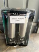 Cole & Mason Battersea Electronic Salt and Pepper Mill Set. RRP £34.99 - GRADE U