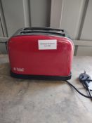 Russell Hobbs 23334 Stainless Steel 2 Slice Toaster- RED. RRP £39.99 - GRADE U