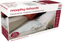 Morphy Richards Washable Heated Underblanket Electric Blanket Single White. RRP £19.99 - GRADE U