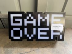 Kids Game Over LED Neon Light - Black & White. RRP £19.99 - GRADE U