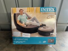 Intex - Lounge chair inflatable grey/black. RRP £49.99 - GRADE U