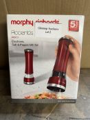 Morphy Richards 974221 Accents Electronic Salt and Pepper Mill Set. RRP £22.99 - GRADE U