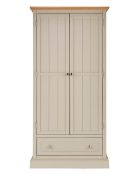 RRP £499. Charlbury 2 Door 1 Drawer Wardrobe Oak / Skimming Stone (SKU: XK114NS). H183 x W90 x D52c