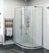 RRP Circa £900. Trader Pallet. 4 x Items. 1 x 900x760mm One door Quadrant Shower Enclosure. 1 x Cur