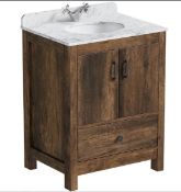 The Bath Company, Dalston Country 650mm Vanity Unit. 241358. FG65CA. RRP £468 With Basin. (Bain No