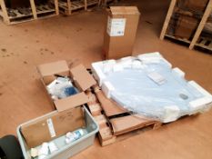 Trader Lot. 1 x Mira Flight 900X900mm Stone Resin Shower Tray. Elsdon Gloss White 330mm Small Stora