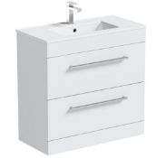 Orchard Derwent 800mm white floorstanding vanity unit. Basin Not Included