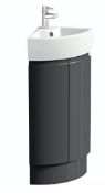 Mode Harrison slate gloss grey corner floorstanding vanity unit 325mm. RRP £339. Basin Not Included
