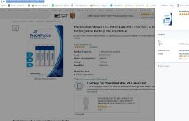 145 x Packs of 4 Media Range Aaa Premium Alkaline Batteries