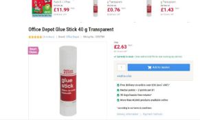 144 x Office Depot Glue Sticks 40g