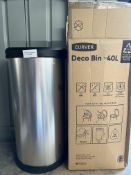 Curver Metal Effect One Touch Deco Bin, 40 Litre. RRP £39.99 - GRADE U