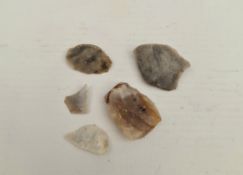 Antique Late Palaeolithic Flint Weapons 5 Arrow Heads