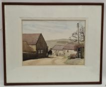 Art Watercolour Painting Framed Signed Lower Left F Errill Dated 1947