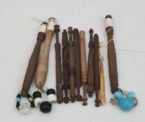 Vintage 10 Assorted Lace Making Bobbins