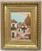 Vintage Art Oil on Board Rustic Scene Framed