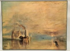 Vintage Print on Board Nautical Scene c1970's