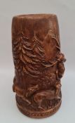 Vintage Plaster Moulded Drinking Jug Hunting Scene