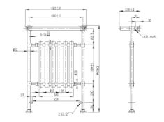 RRP £510. Appears Unused. Empire 963 x 673mm Traditional Towel Rail. Key Features. Stylish, floor-s