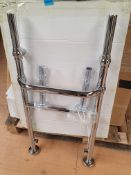 RRP £299. Appears Unused. 430 x 870mm Traditional Ball Jointed Heated Basin Washstand. Chrome.