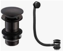RRP £275. Matching Black Pop Up Bath Overflow Waste Kit & Basin Waste Kit.