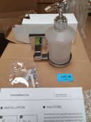 Appears Unused. Modern Wall Mounted Soap Dispenser.