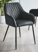 (6N) RRP £87.50. Morgan Arm Chair Charcoal / Black (ZU2081/03). (H92 x W54 x D52cm). Height From Th