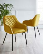 (5G) RRP £179.99. 2x Morgan Arm Chair Ochre / Black. (ZU2081/04). (H92x W54x D52cm). Height From T