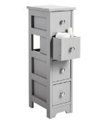 (6I) Lot RRP £59.98. 2x New England 4 Drawer Unit RRP £29.99 Each. (1x Grey, 1x White). (70.5x 28.