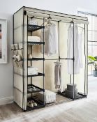 (5B) Lot RRP £118.00. 2x Items. 1x Covered Triple Wardrobe With Storage Cream RRP £69.00 (IX595PS)