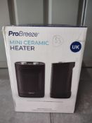 Pro Breeze 1800W Mini Ceramic Fan Heater. RRP £34.99 - GRADE U Pro Breeze 1800W Mini Ceramic Fan