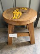 GIRAFFE Childs Childrens Wooden Stool. RRP £24.99 - GRADE U GIRAFFE Childs Childrens Wooden Stool.