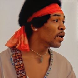 Collection of A-List Celebrity Signatures, Original Artwork & Rare Collectable Jimi Hendrix Bandana & Trousers