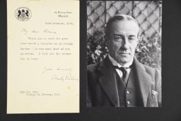 Stanley Baldwin (1867 - 1947) Original Headed Letter unusually signed 