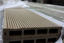 40 Boards, 204sqm, Endura Teak Colour Hollow Composite Outdoor Decking HO106