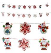10 x Holographic 3D Christmas Garlands - Assorted Designs