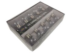 6 x Silver Glitter 1.65M String of Light Bulbs - For Indoors
