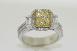 2.08 Carat Yellow Diamond Ring