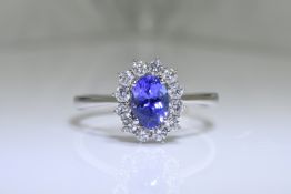 1.54 Carat Tanzanite & Diamond Ring