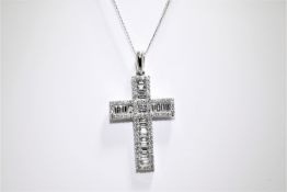 1.02 Carat Diamond Cross Set in 18ct White Gold