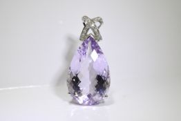 Pendant Pink Amethyst & Diamond