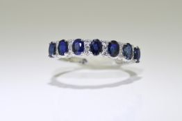Blue Sapphire & Diamond Ring