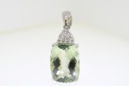 Pendant Green Amethyst & Diamond