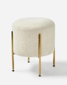(173/6I) RRP £69.99. Frankie Teddy Footstool Ivory (IX7946/01). (W40 x D40 x H46.5 cm).