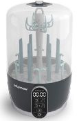 62/7A) RRP £79.99. Babymoov Turbo Steam Sterliser & Baby Bottle Rack Black.