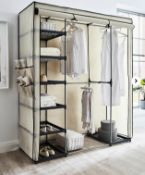 (183/6L) RRP £69.99. Covered Triple Wardrobe Storage Cream (IX5951/01).