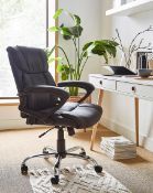 (174/6I) RRP £99.99. San Diego Faux Leather Chair Black (IX1118/01).
