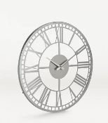 (133/8A) Lot RRP £60. 4x Large Bling Clock Silver RRP £15 Each.