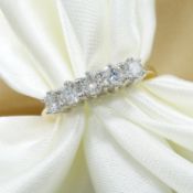 18ct yellow 0.75 carat 5-stone diamond ring